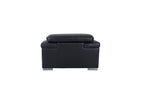 415 Divanitalia Chair with Adjustable Headrest in Top-grain Italian Leather - Black - SKU 415-CH-BLACK - view 4