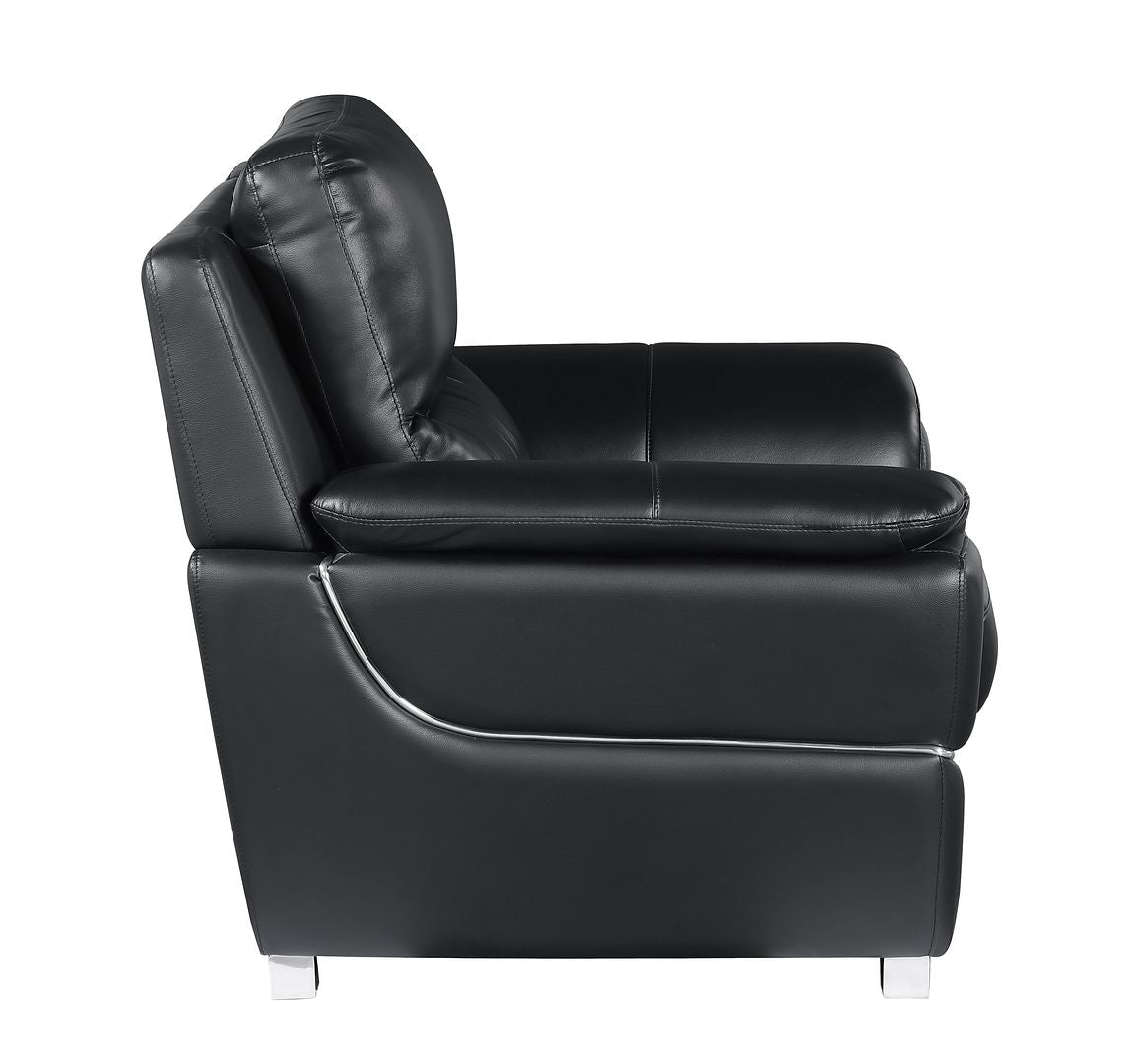 4572 Modern Genuine Leather Chair - Black - SKU 4572-CH-BLACK - view 5