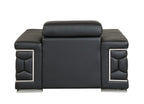 692 Divanitalia Chair with Adjustable Headrest in Top-grain Italian Leather - Black - SKU 692-CH-BLACK - view 3