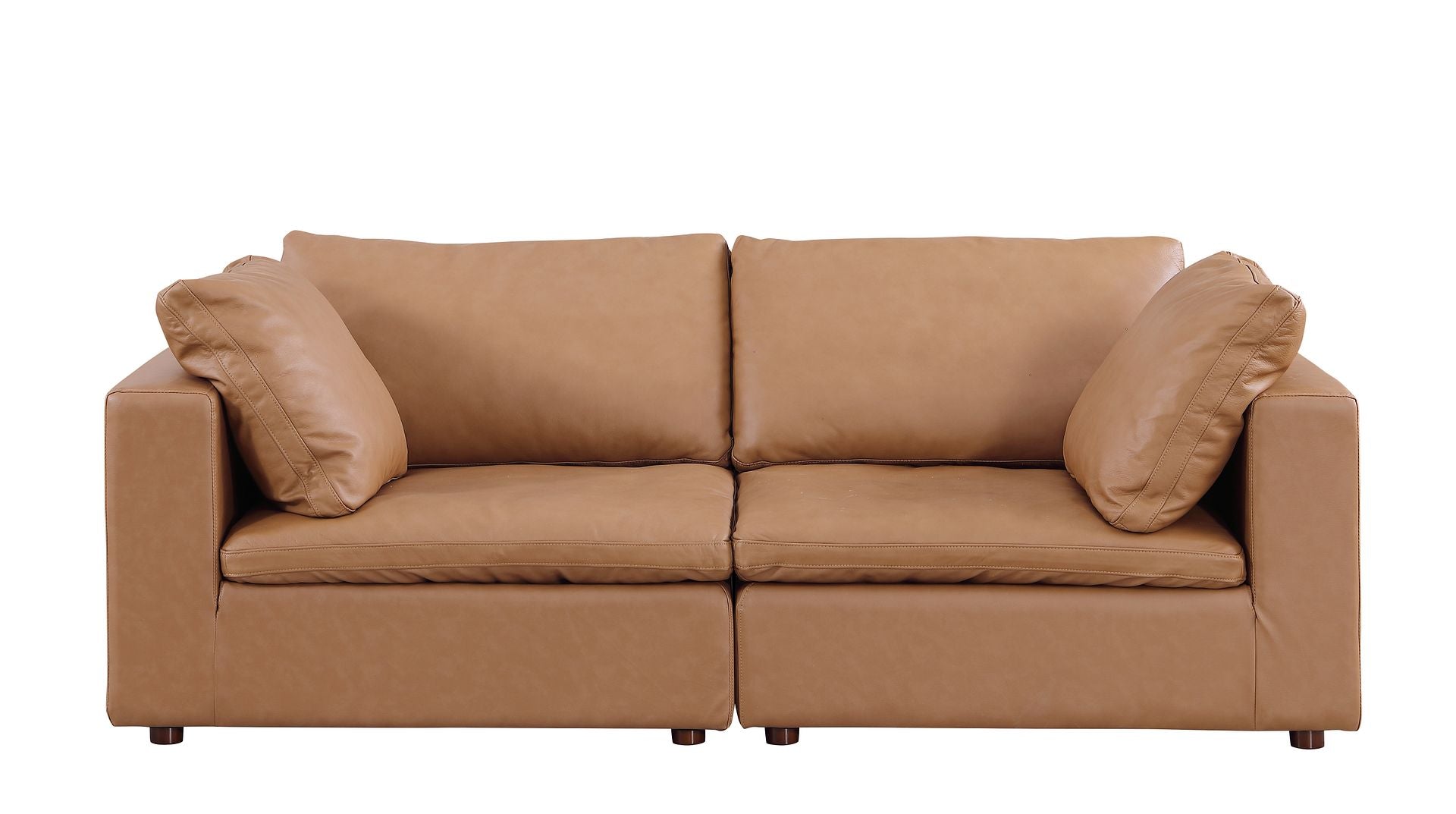 1100 Divanitalia 2-Piece Sofa Set - Top-grain Italian Leather with Ottoman