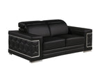 296 Modern Genuine Leather 2-Piece Sofa Set - Black - SKU 296-BLACK-2PC - view 7
