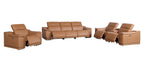 9762 Divanitalia 7-Piece Modular Power Reclining Sofa, Loveseat and Chair Set with 6 Power Recliners in Top Grain Italian Leather - Cognac - SKU 9762-COGNAC-7.6-HT-3PC - view 4