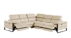 1246 Divanitalia 5-Piece L-Shaped Modular Power Reclining Sectional Sofa with Power Headrests - Top Grain Italian Leather