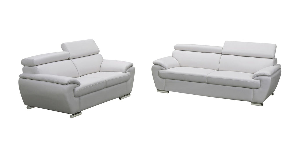 4571 Modern Genuine Leather 2-Piece Sofa Set - White - SKU 4571-LV WHITE 2PC (S/L) - GROUP - view 2