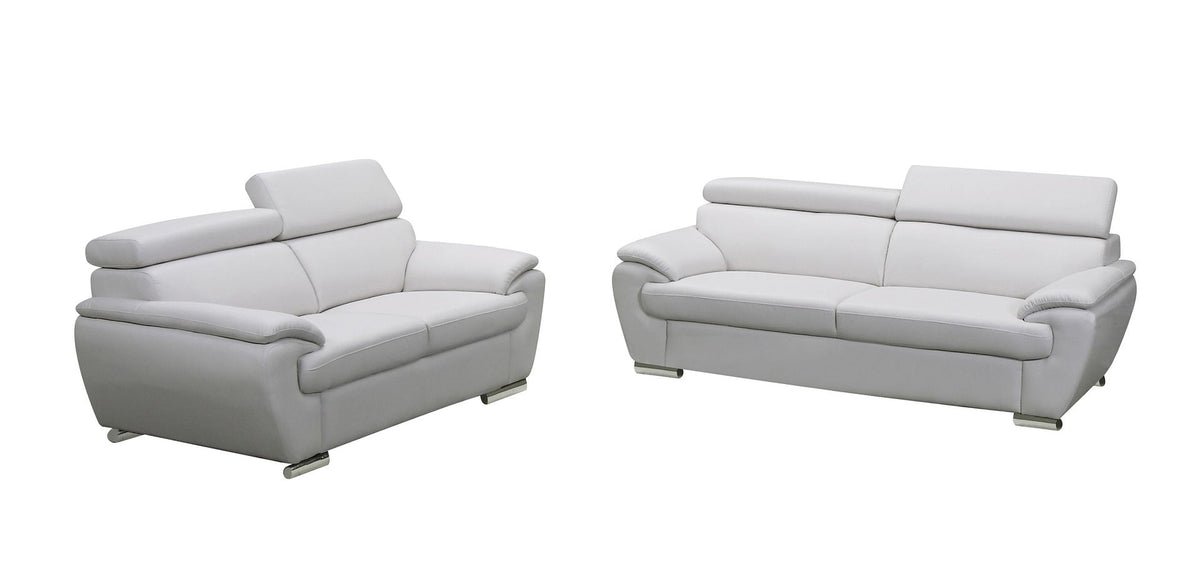 4571 Modern Genuine Leather 2-Piece Sofa Set - White - SKU 4571-LV WHITE 2PC (S/L) - GROUP - view 2