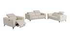 989 Divanitalia Power Reclining 3-Piece Sofa Set with Power Headrest in Top-grain Italian Leather - Beige - SKU 989-BEIGE-3PC - view 2