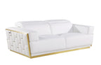1111 Divanitalia 2-Piece Sofa Set with Adjustable Headrest in Top-grain Italian Leather - White - SKU 1111-WHITE-2PC - view 4