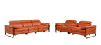 1246 Divanitalia Modular Power Triple Reclining Sofa and Console Loveseat Set with Power Headrests - Top Grain Italian Leather - Camel - SKU 1246-CAMEL-6.5-HT-2PC - view 3