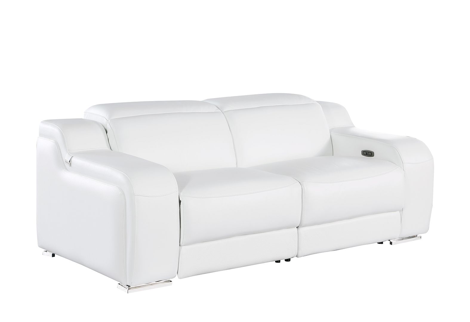1116 Divanitalia 2-Piece Modular Power Reclining Loveseat in Top Grain Italian Leather with 2 Power Recliners & Power Headrests
