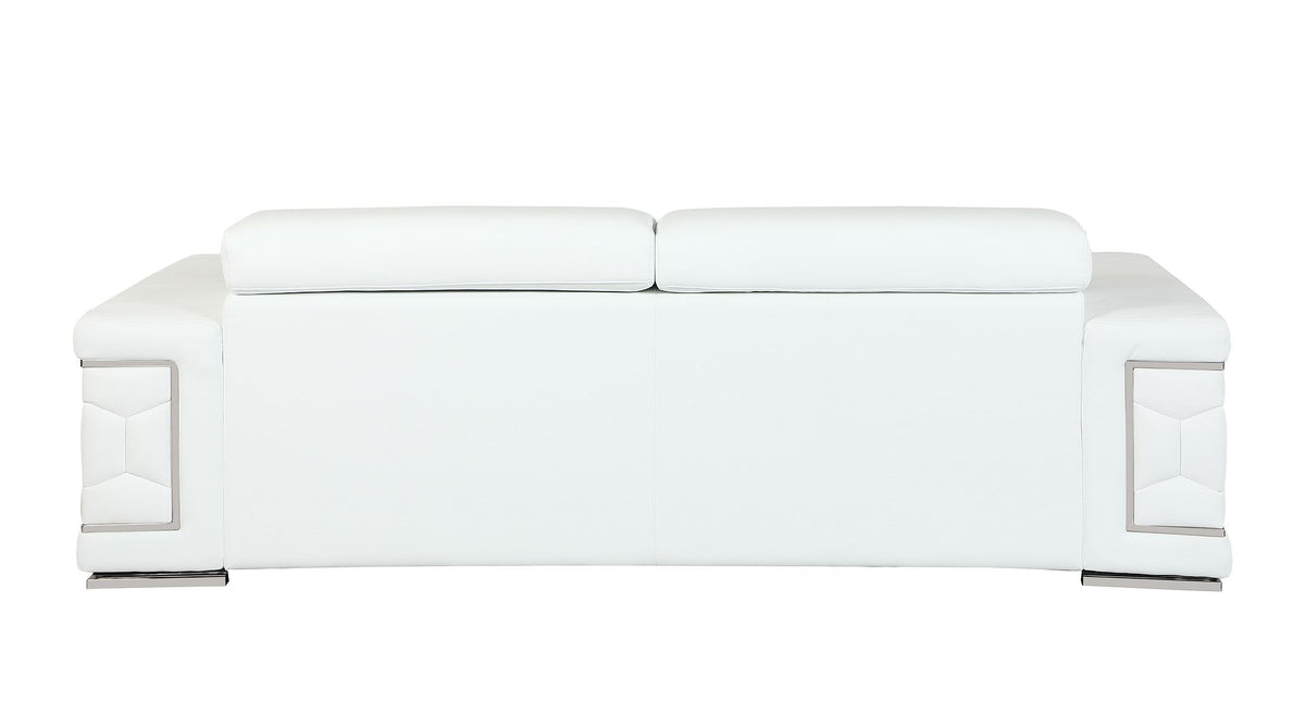 692 Divanitalia 2-Piece Sofa Set with Adjustable Headrest in Top-grain Italian Leather - White - SKU 692- WHITE 2PC (S/L) - GROUP - view 6