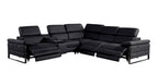 1246 Divanitalia 6-Piece L-Shaped Modular Power Reclining Sectional Sofa with 3 Power Recliners and Power Headrests - Top Grain Italian Leather - Black - SKU 1246-BLACK-6PC-3PWR-SECTIONAL - view 4
