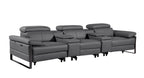 1246 Divanitalia Modular Power Reclining Dual Console Sofa and Console Loveseat Set with Power Headrests - Top Grain Italian Leather - Dark Grey - SKU 1246-DK-GREY-8.5-HT-2PC - view 5