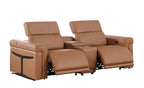 1126 Divanitalia 3-Piece Modular Power Reclining Loveseat in Top Grain Italian Leather with 2 Power Recliners & Power Headrests