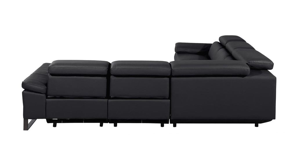 1246 Divanitalia 5-Piece L-Shaped Modular Power Reclining Sectional Sofa with Power Headrests - Top Grain Italian Leather - Black - SKU 1246-BLACK-5PC-3PWR-SECTIONAL - view 6