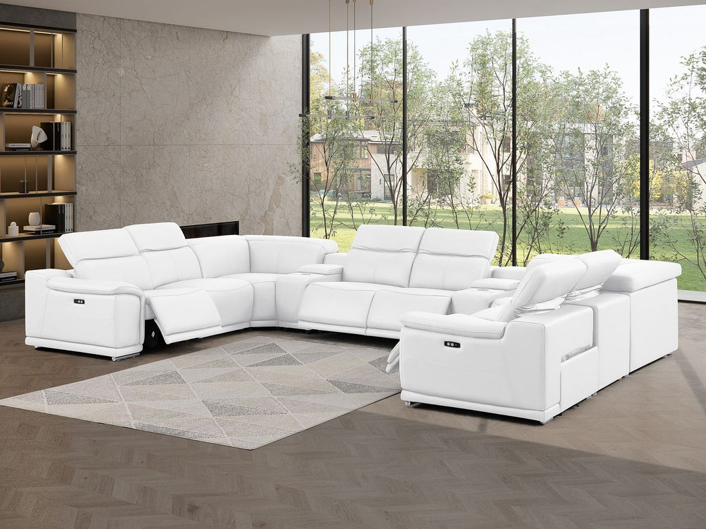 2679 10-Piece U-Shaped Power Reclining Sectional Sofa in Genuine Leather - 4 Recliners