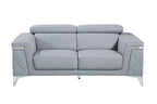 1140 Divanitalia 3-Piece Sofa Set with Adjustable Headrest in Top-grain Italian Leather - Light Blue - SKU 1140-LT-BLUE-3PC - view 6
