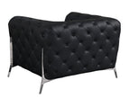 970 Divanitalia 3-Piece Sofa Set in Top-grain Italian Leather - Black - SKU 970- BLACK 3PC (S/CH/CH) - GROUP - view 6