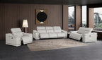 9762 Divanitalia 6-Piece Modular Power Reclining Sofa, Loveseat and Chair Set with 6 Power Recliners in Top Grain Italian Leather - Light Grey - SKU 9762-LT-GREY-6.6-HT-3PC - view 2