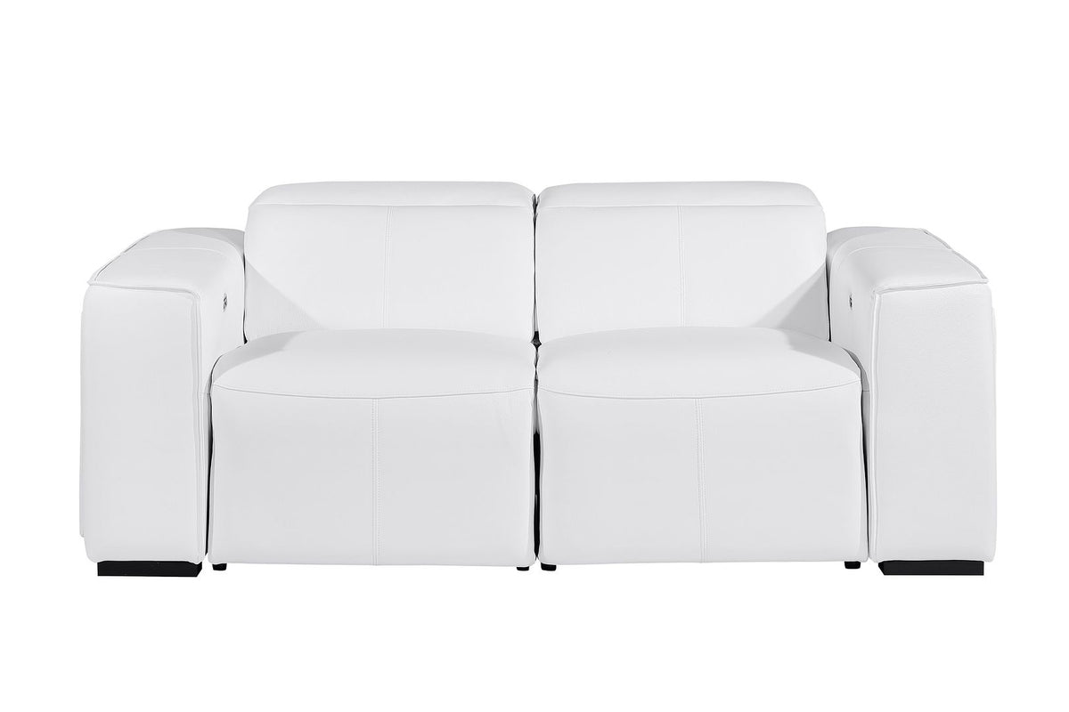 1224 Divanitalia 2-Piece Modular Power Reclining Loveseat in Top Grain Italian Leather with 2 Power Recliners & Power Headrests - White - SKU 1224-WHITE-2.2-HT - view 3