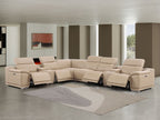 2679 8-Piece L-Shaped Power Reclining Sectional Sofa in Genuine Leather - 4 Recliners