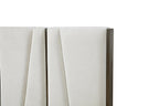Nixa - Modern Beige Velvet + Brushed Bronze + Birch Bed + Nightstands - eastern - Modern Beige Velvet + Brushed Bronze + Birch Bed + Nightstands - eastern