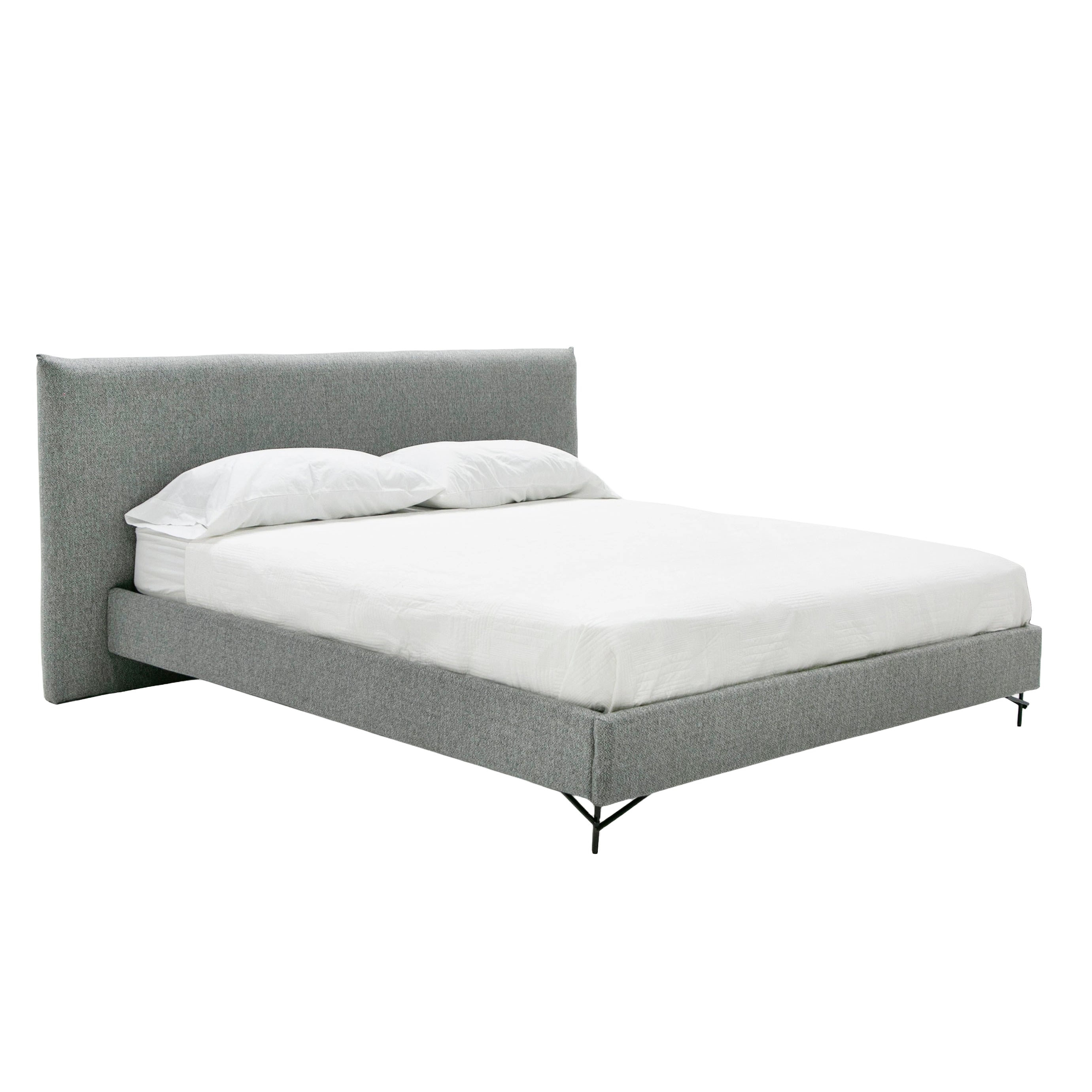 Aria - Italian Modern Grey Fabric Bed - Italian Modern Grey Fabric Bed