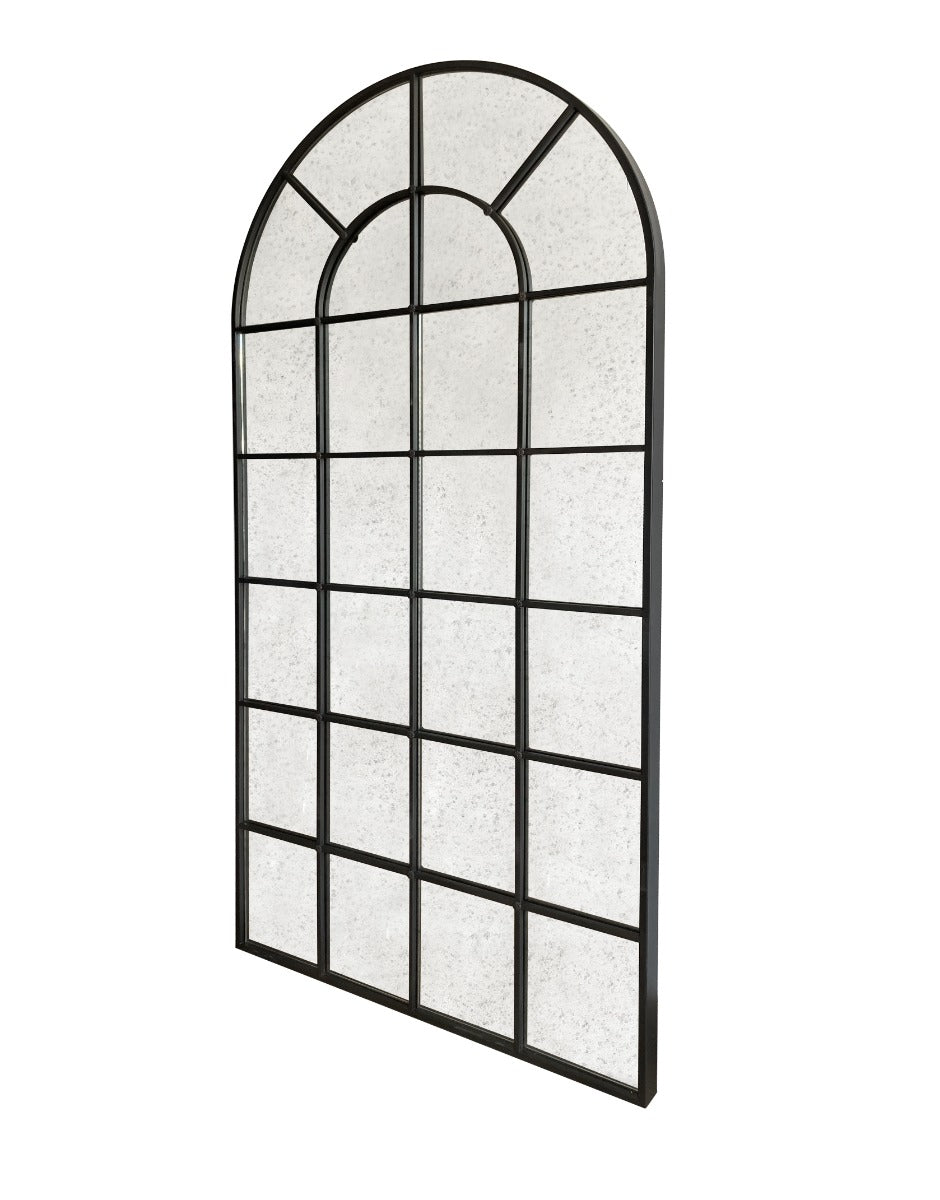 Grady - Industrial Antique Black Floor Mirror