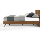 Kamela - Modern Walnut Bed - Modern Walnut Bed - Queen