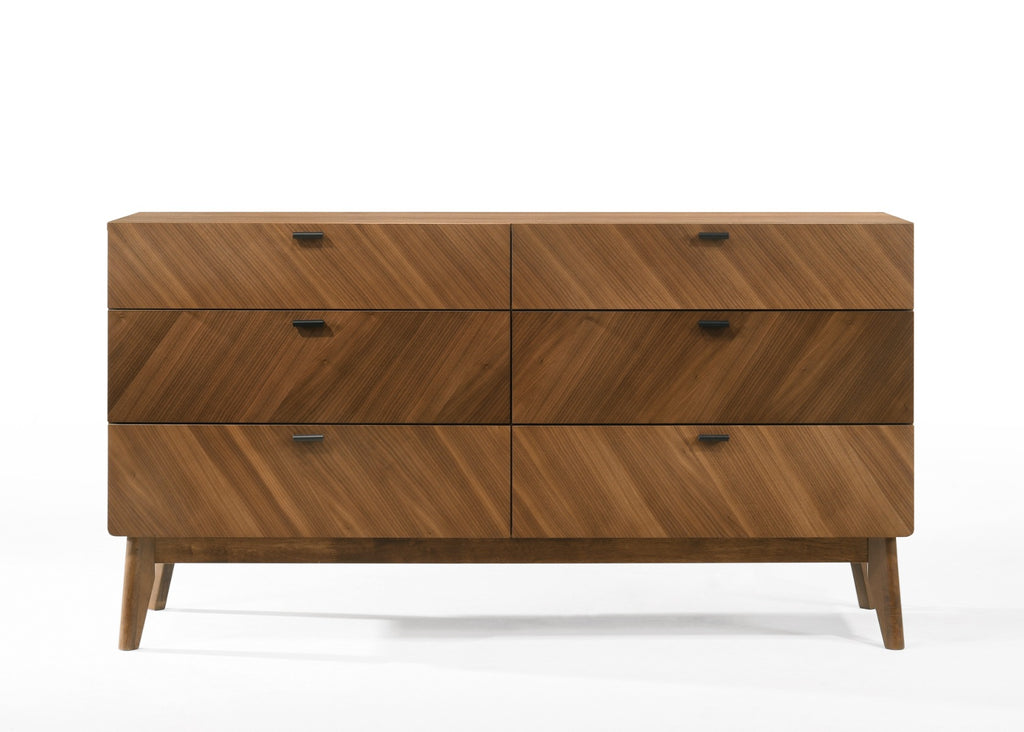 Kamela - Modern Walnut Bedroom Set - Modern Walnut Bedroom Set