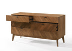 Kamela - Modern Walnut Bedroom Set - Modern Walnut Bedroom Set