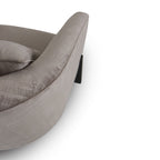 Forbis - Contemporary Light Grey Fabric + Brown Accent Chair