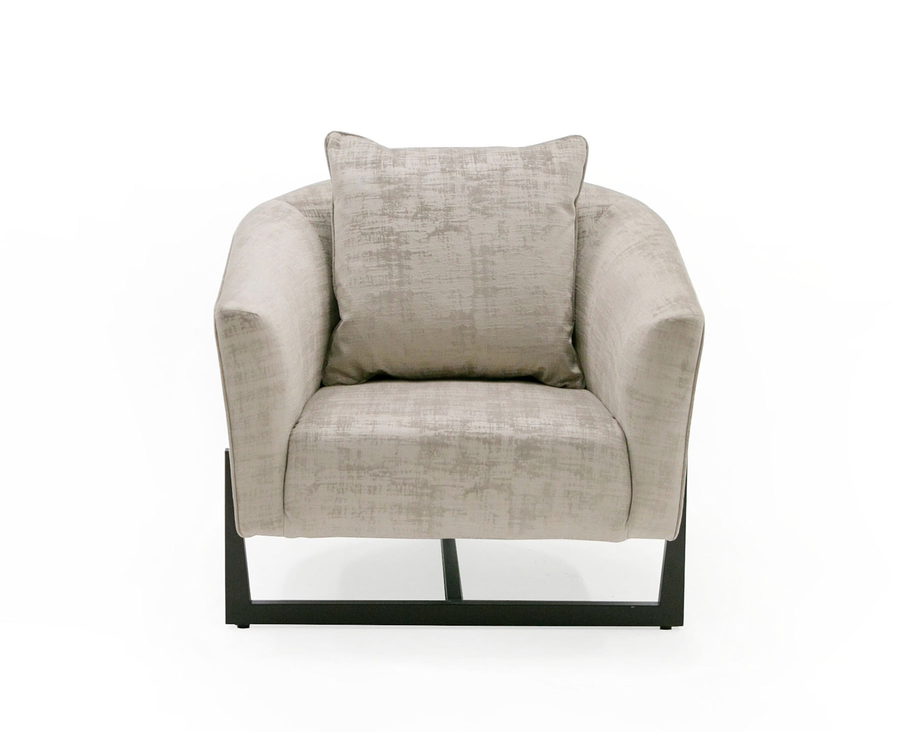 Modrest Forbis - Contemporary Grey Fabric Accent Chair – Additional View