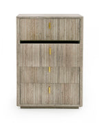 Roma - Modern Faux Travertine + Gold Chest