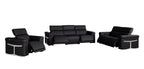 1126 Divanitalia 6-Piece Modular Power Reclining Sofa, Loveseat & Chair Set in Top Grain Italian Leather with 5 Power Recliners & Power Headrests - Black - SKU 1126-BLACK-6.5-HT-3PC - view 4