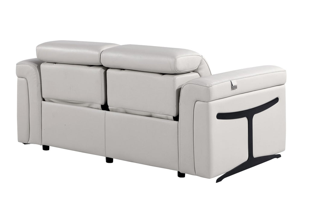 1126 Divanitalia Power Reclining Loveseat in Top Grain Italian Leather with 2 Power Recliners & Power Headrests