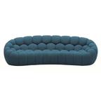 Yolonda - Modern Curved Dark Teal Fabric Sofa