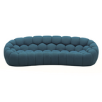 Yolonda - Modern Curved Dark Teal Fabric Sofa