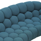Yolonda - Modern Curved Dark Teal Fabric Sofa