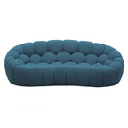 Yolonda - Modern Curved Dark Teal Fabric Loveseat