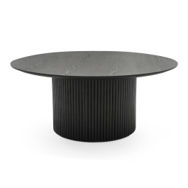 Rawlins Modern Mid Century Black Ash Round Coffee Table