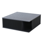 Alpine Modern Mid Century Black Ash Square Coffee Table