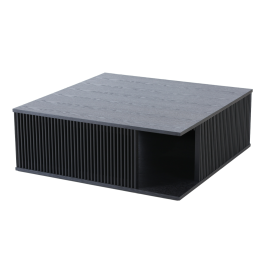 Alpine Modern Mid Century Black Ash Square Coffee Table