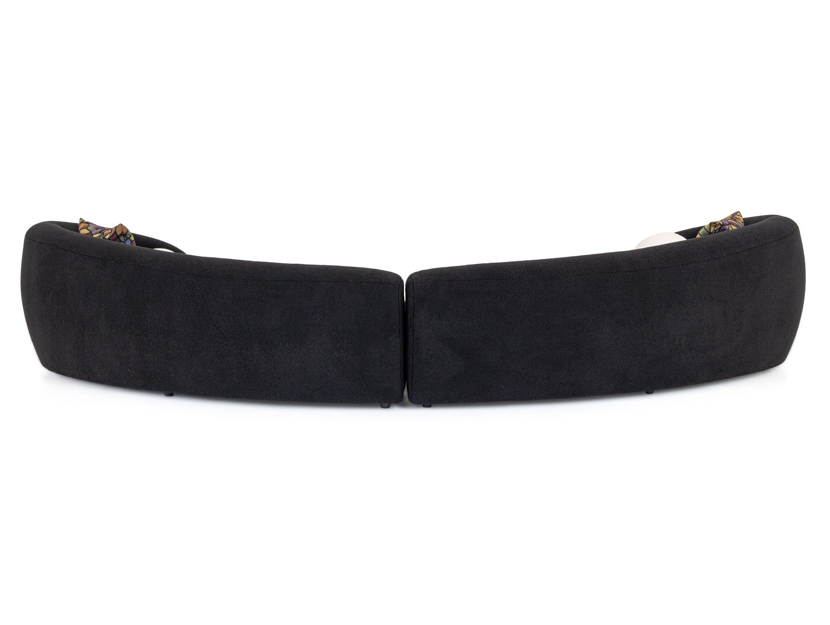 Kilmer Modern Black Curved Fabric Sectional Sofa