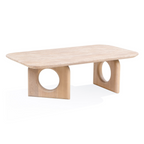 Osaka - Modern Faux Marble + Natural Ash Coffee Table