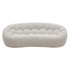 Yolonda - Modern Curved Off-White Fabric Loveseat