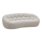 Yolonda - Modern Curved Off-White Fabric Loveseat