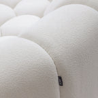 Yolonda - Modern Curved Off-White Fabric Loveseat