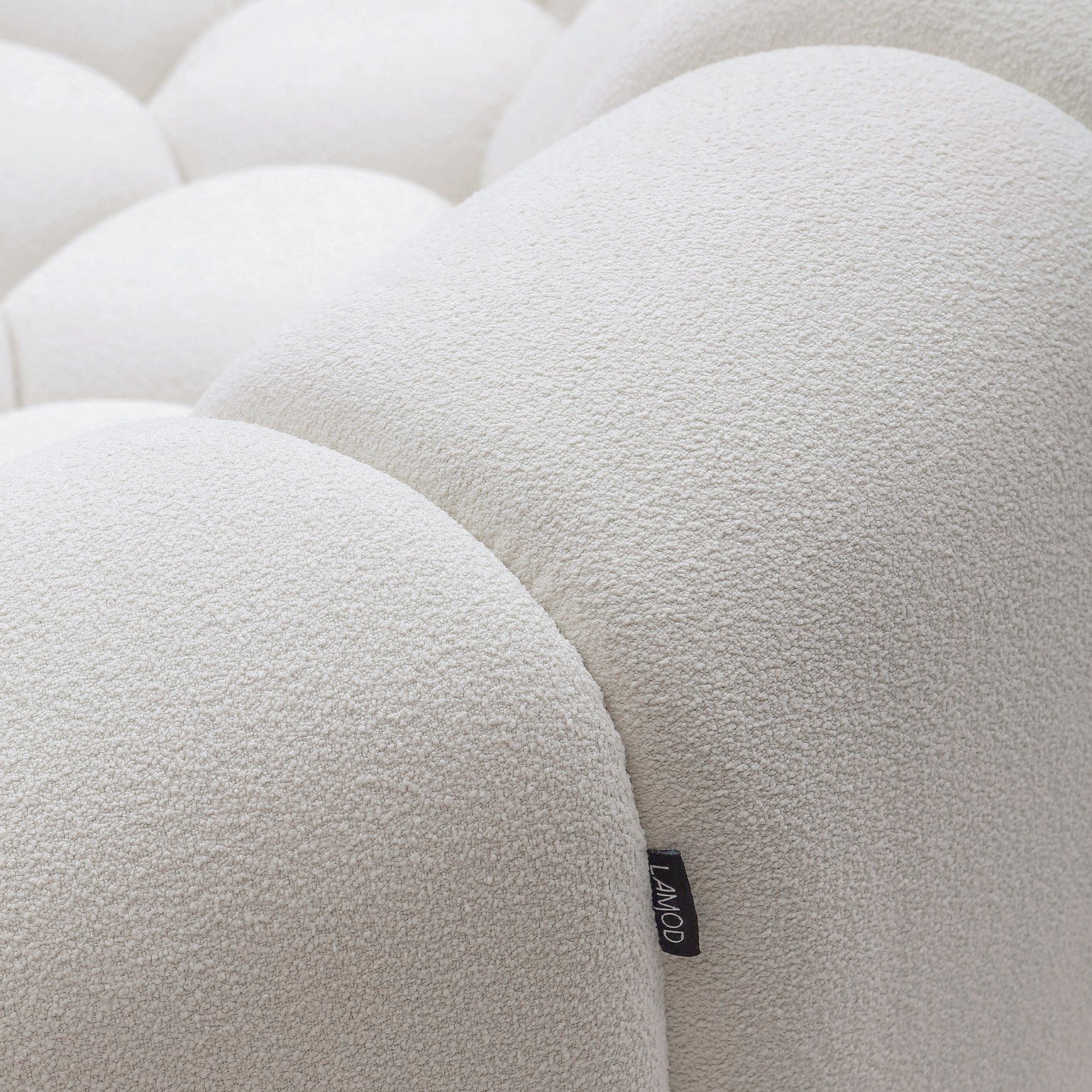 Yolonda - Modern Curved Off-White Fabric Loveseat
