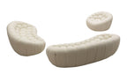 Yolonda - Modern Curved Off-White Fabric Sofa Set