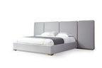 Eastern King Athena - Modern Light Grey Linen + Gold Bed - Modern Light Grey Linen + Gold Bed